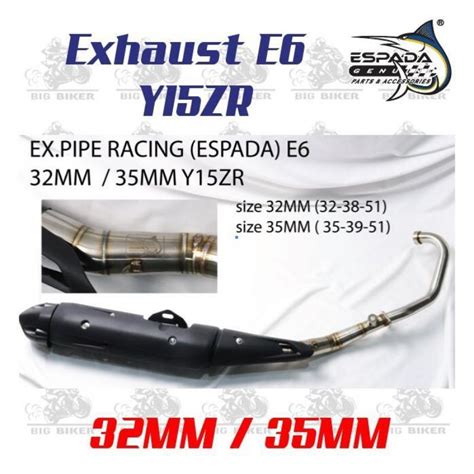 ESPADA EXZOS EXHAUST EKZOS Y15ZR RS150 SET 32MM 35MM 28MM Shopee Malaysia