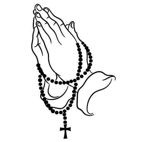 Praying Hands With Rosary Beads Die Cut Decal Multicolor Made In Usa Clip Art Library