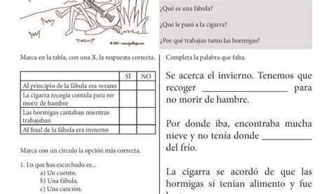 Comprensión oral La cigarra y la hormiga fábula tradicional