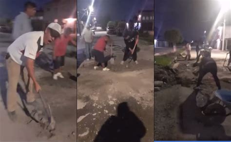 Vecinos De Toluca Arreglan Sus Propios Baches Ante La Falta De Apoyo De