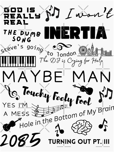 "AJR the maybe man tracklist songs" Sticker for Sale by printswizard ...