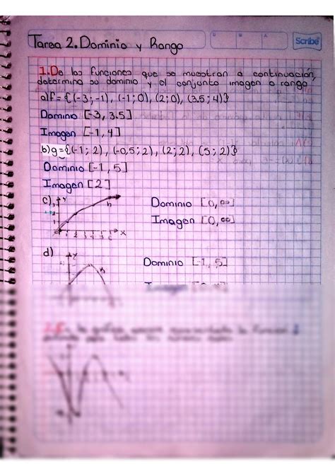 SOLUTION Tarea 2 Dominio Y Rango Ramirez Hern Ndez Alessandra Itzel