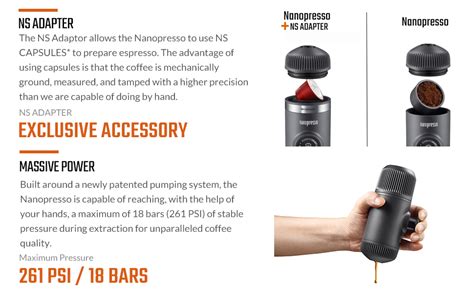 Amazon Wacaco Nanopresso Portable Espresso Maker Bundled With Ns