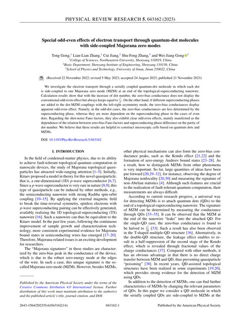 Pdf Special Odd Even Effects Of Electron Transport Through Quantum