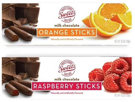 Sweet Candy Company Milk Chocolate Fruit Flavored Sticks Gourmet Chocolate