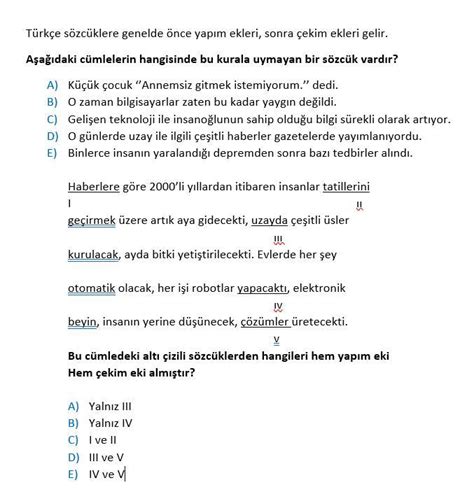 Ekte olan soruları anlaşılır ve açıklamalı bir şekilde yazar mısınız