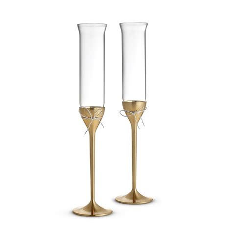 Vera Wang Love Knots Gold Toasting Flute Pair Wedgwood®