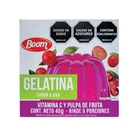 Gelatina Boom Sabor Uva 40g Rey Envíos