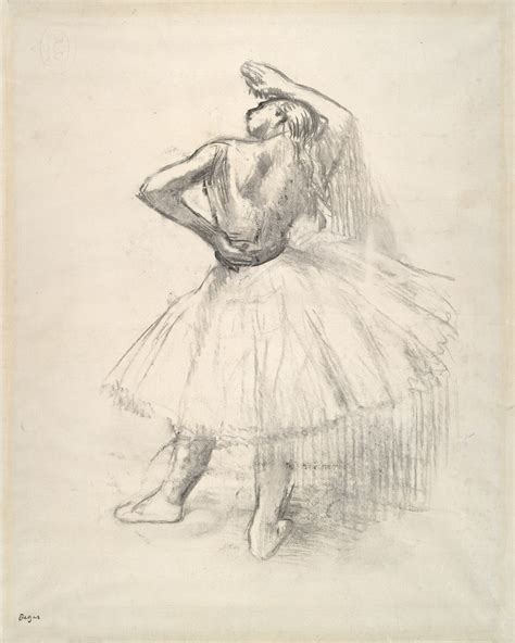 Edgar Degas Drawing Reproduction Standing dancer with right Etsy 日本