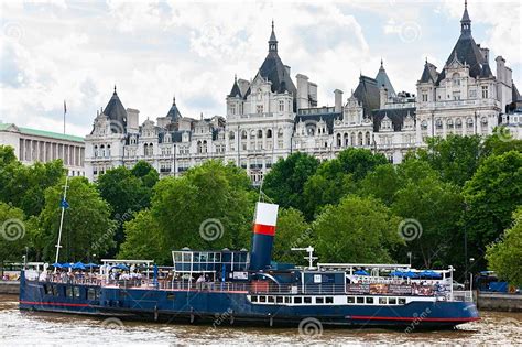 Tattershall Castle Boat Moored on River Thames, London. Editorial Stock ...