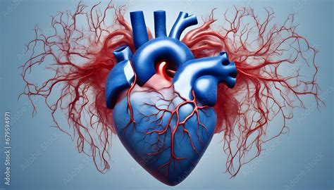 Abstract Blue And Red Human Heart Heart Anatomy Healthcare Medical