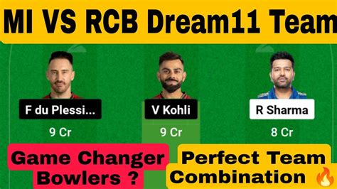 Mi Vs Rcb Today Dream11 Prediction Mi Vs Rcb Dream11 Team Rcb Vs Mi