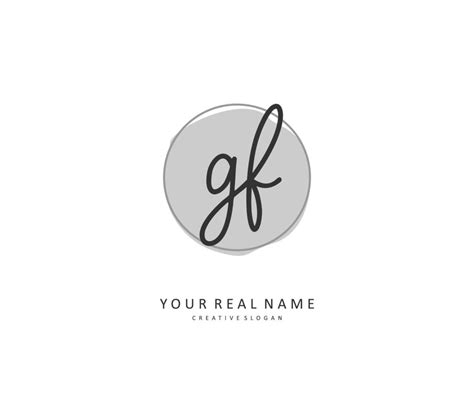 Gf Initial Letter Handwriting And Signature Logo A Concept Handwriting