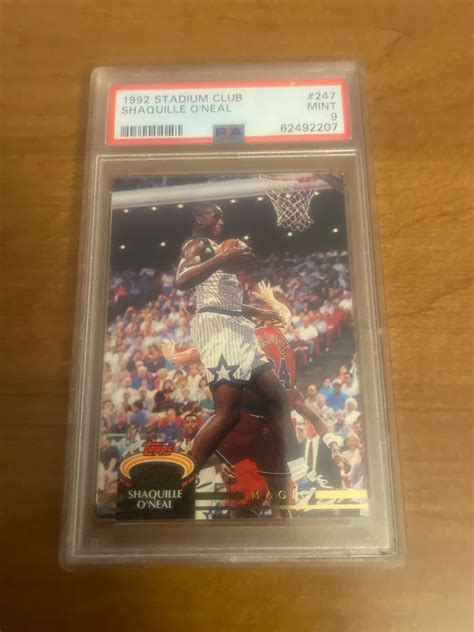 Shaquille Oneal Topps Stadium Club Psa Rookie Card Etsy