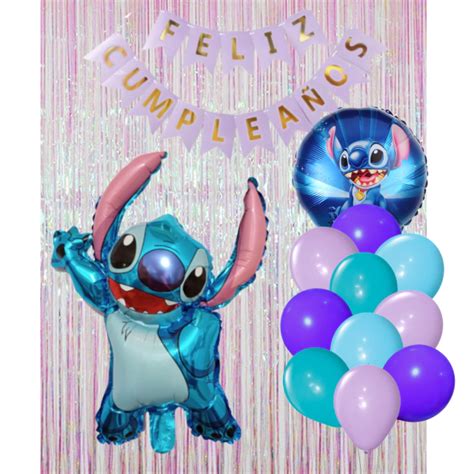 Combo Cumplea Os Globos Stitch Lilo Tematica Decoracion