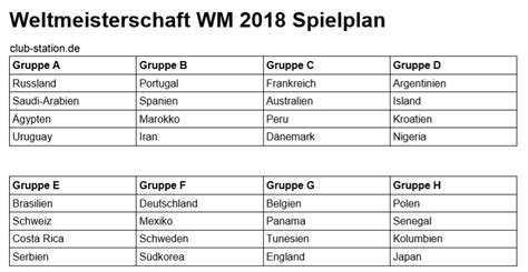 Wm Spielplan Pdf Zum Ausdrucken Russland Club Station De