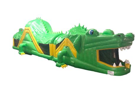 High Slide Crocodile Obstacle Course - Indigo Inflatables