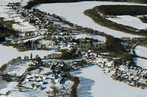 Luftbild Carwitz Winterluftbild Seen Kette Und Uferbereiche Des Sees