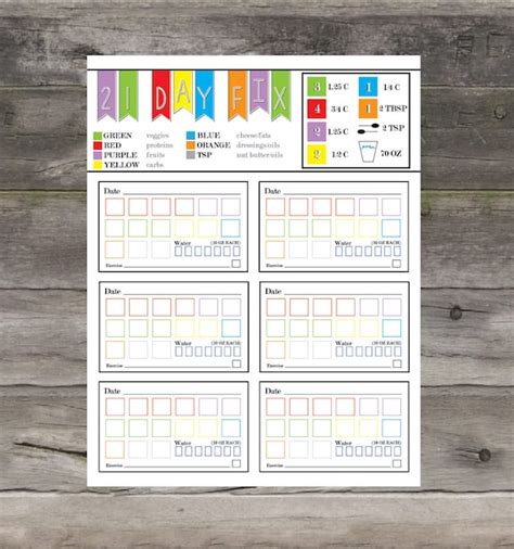 21 Day Fix Cheat Sheet 1200 1499