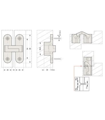 Built In Hinge In Nylon And Stainless Steel For Ceam 2010 Doors Hole