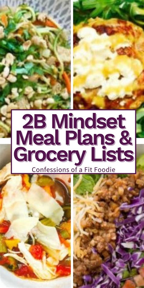 Four Different Pictures With The Words 25 Mindset Meal Plans And