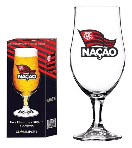 Vaso de cerveza Flamengo Nação Rubro Negra Munich 380 ml color