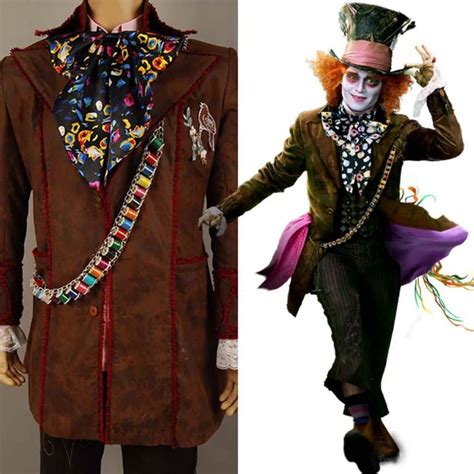 Alice Cosplay Johnny Depp As Mad Hatter Outfit Jacket Pants Tie