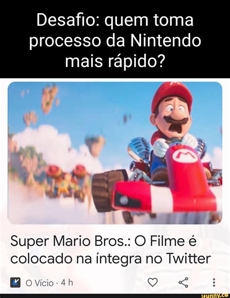 Desafio quem toma processo da Nintendo mais rápido Super Mario Bros