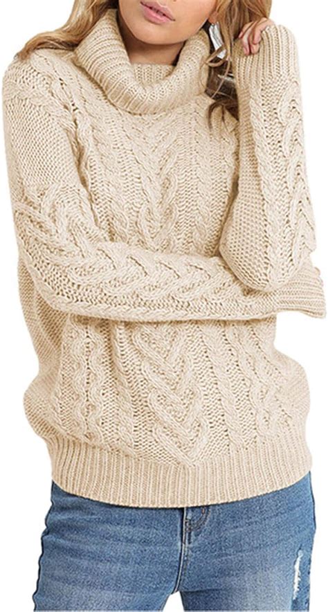 CORAFRITZ Damen Strickpullover mit Rollkragen langärmelig grob