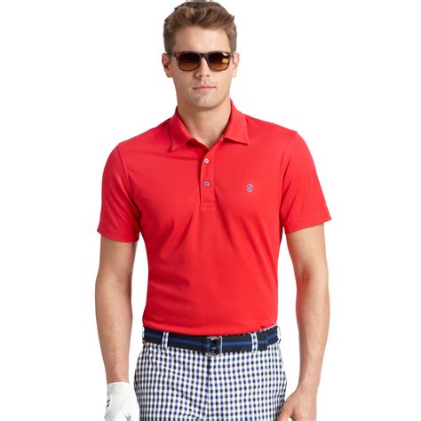 Izod Solid Pique Pieced Performance Golf Polo In Red For Men Formula