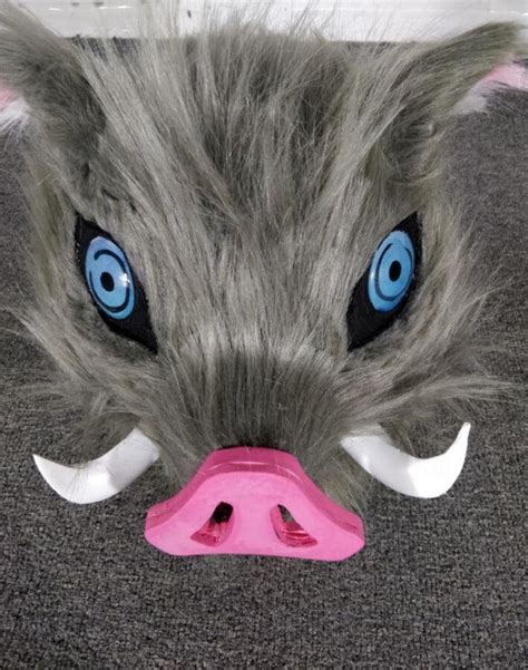 Demon Slayer Inosuke Hashibira Custom Boar Head Mask Brown Gray Versi Cosplayftw