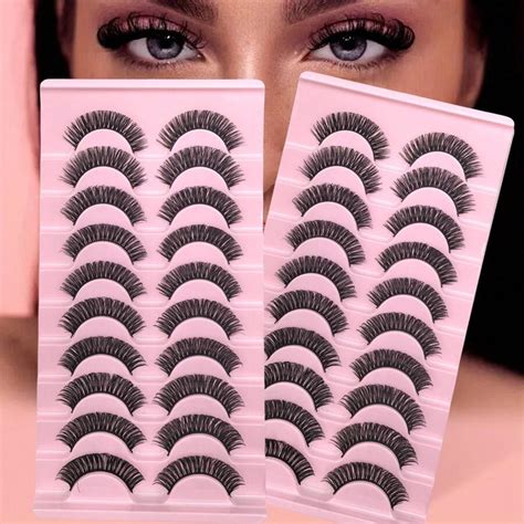 10 paires de faux cils russes super bouclés et moelleux pour la scène