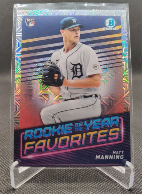 2022 Bowman Chrome Mojo Refractor ROYF 8 Matt Manning Detroit Tigers