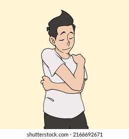 Man Hugging Himself Hug Yourself Stock Illustration 2166692671 | Shutterstock