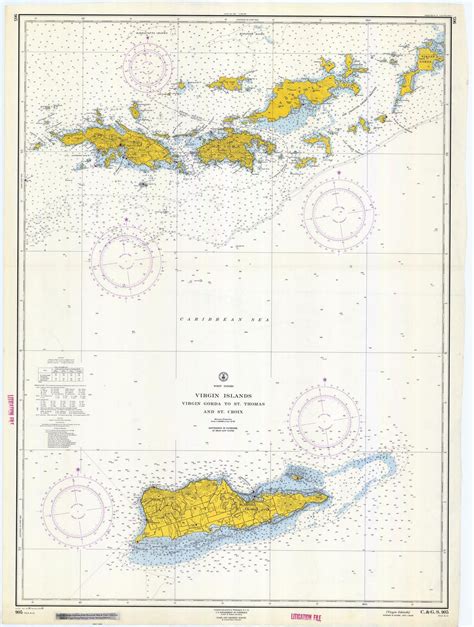 Virgin Islands Map Usvi And Bvi Chart 1962 Historical Maps Map