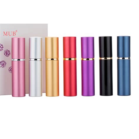 Mub 5ml 6pcsset Portable Mini Refillable Spray Perfume Bottle Travel Aluminum Atomizer Empty