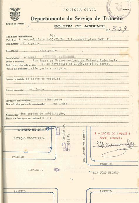 Documento Do M S Boletim De Ocorr Ncia Do Detran Secretaria Da