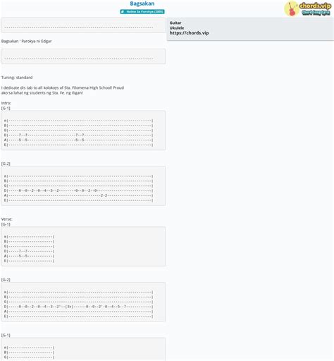 Chord: Bagsakan - tab, song lyric, sheet, guitar, ukulele | chords.vip