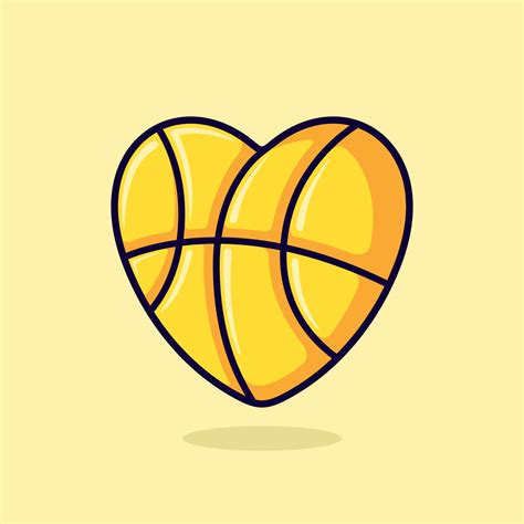 Cute basketball shaped love vector illustration. love basketball cartoon flat design 5563095 ...