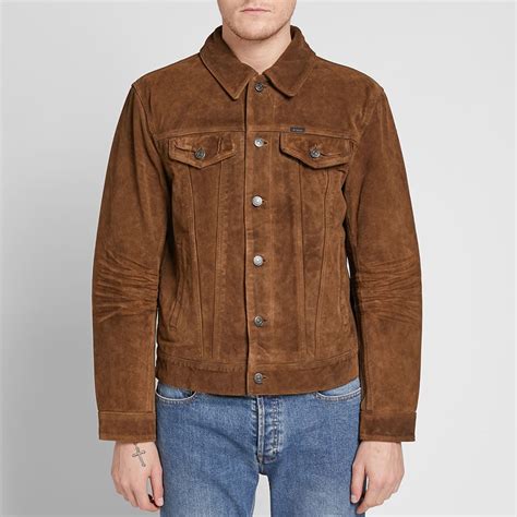 Polo Ralph Lauren Suede Trucker Jacket Smith Brown End Us