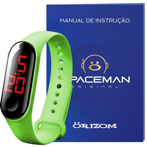 Relogio Digital Verde Masculino Led Bracelete Prova D Agua RDLB4