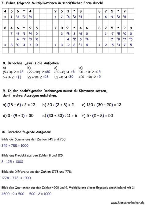 Klassenarbeit Zu Teiler Und Vielfache Klassenarbeiten Klassenarbeiten Mathe Arbeitsblätter Mathe