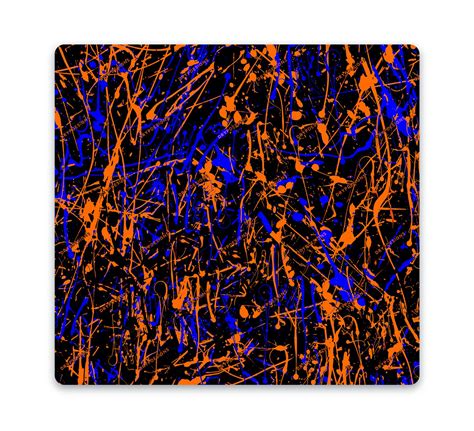 Blue + Orange Neon Paint Splatter Seamless Background Texture — drypdesigns