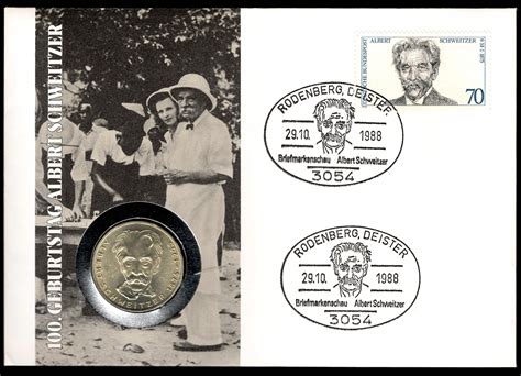 Sammlershop24 BRD 1975 1988 Numisbrief 100 Geburtstag Albert Schweitzer