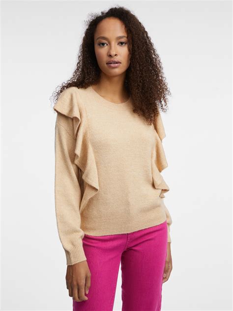 Beigefarbener Damen Rüschen Pullover ORSAY Orsay de Der offizielle