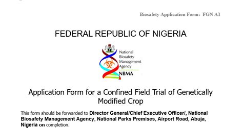 Public Display Of Application Dossier For The Conduct Of Confined Field