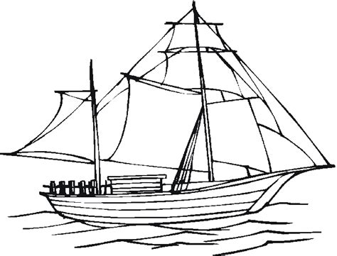 Coloriage Bateau Navire Transport Dessin Colorier