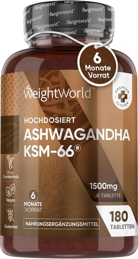 Ashwagandha Ksm Extrakt Mg Vegane Tabletten Monate