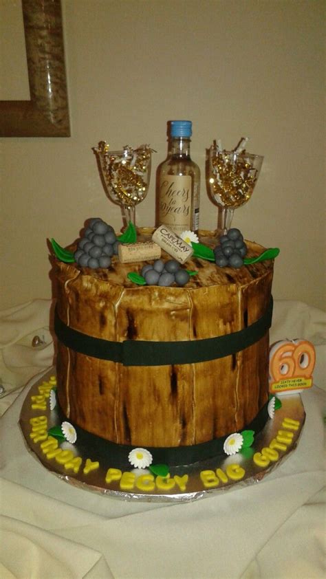 Wine Barrel 60th Birthday Cake 60th Birthday Cakes Cake 60th Birthday