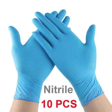 HT09897 GANT DE MENAGE Gants jetables en Latex Nitrile 10 pièces